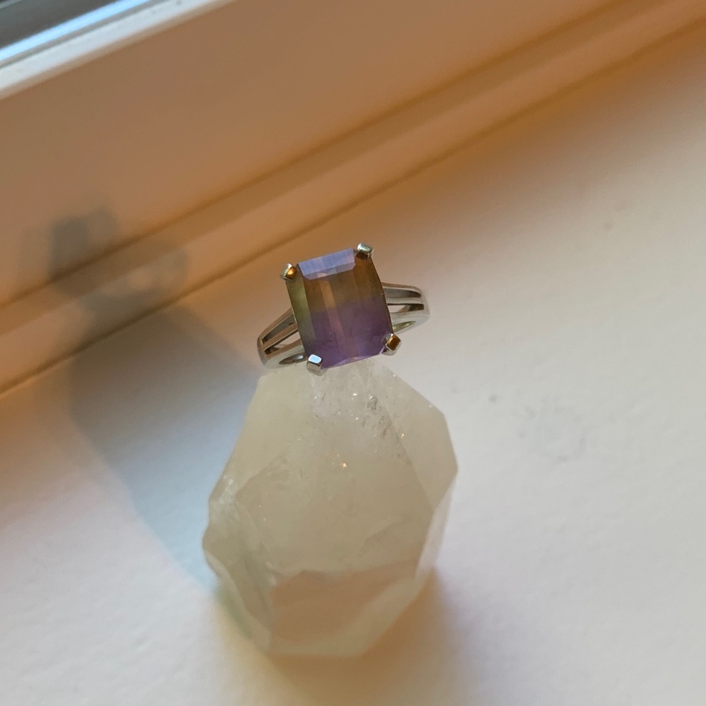 Elegant Ametrine and sterling silver ring